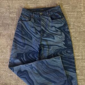 Stylish Blue Highest Rise Baggy  Jeans